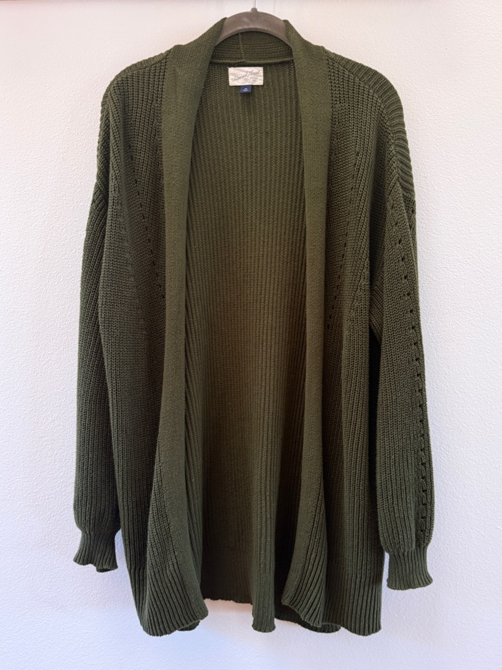 Universal Thread Olive Green Open-Front Knit Cardigan